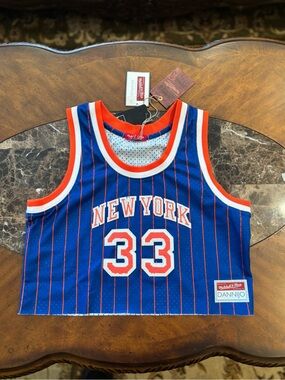 Patrick Ewing New York Knicks Mitchell&Ness DANNIJO Women's Cropped Jersey